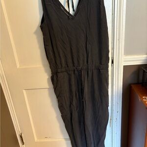 Black Sleeveless Lyocell Jumpsuit